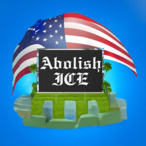 Abolish ICE Gothic Font Yard Sign – Anti ICE Protest Lawn Sign