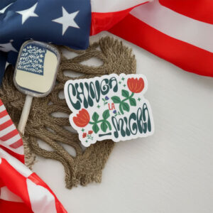 Chinga La Migra Funny Floral Sticker