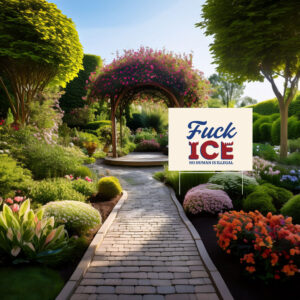 ABOLISH ICE No Human Is Illegal Yard Sign