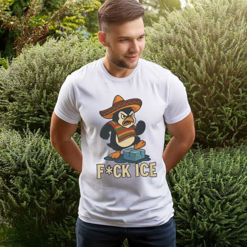 Abolish ICE Angry Penguin Tee