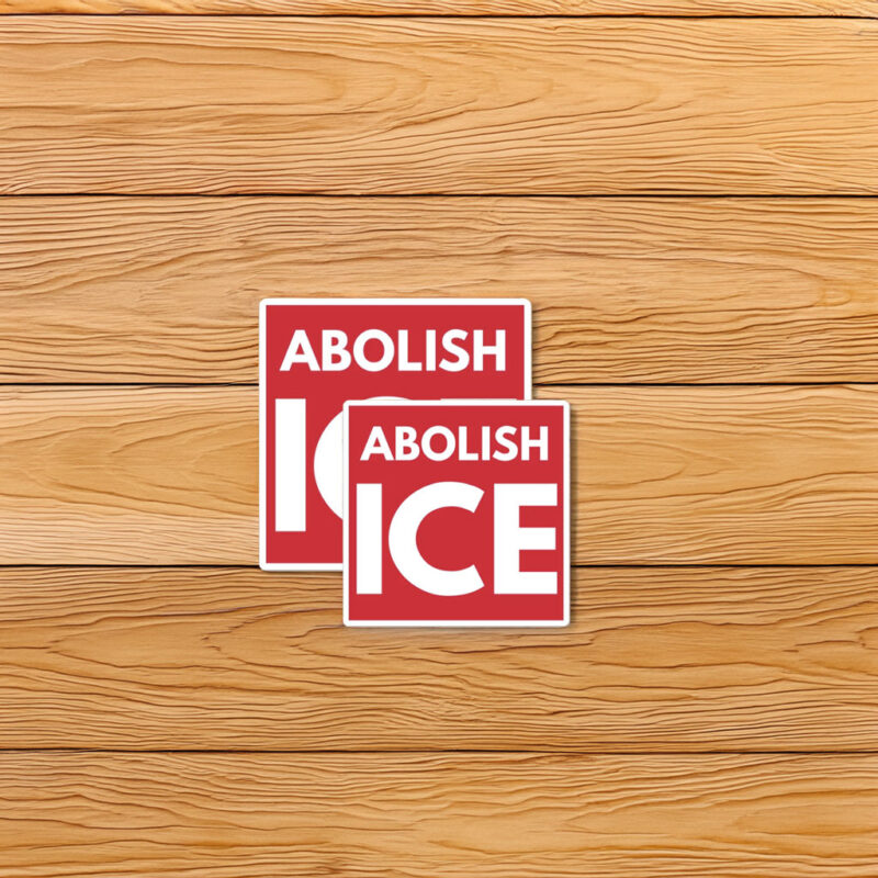 Abolish ICE Red Square Sticker