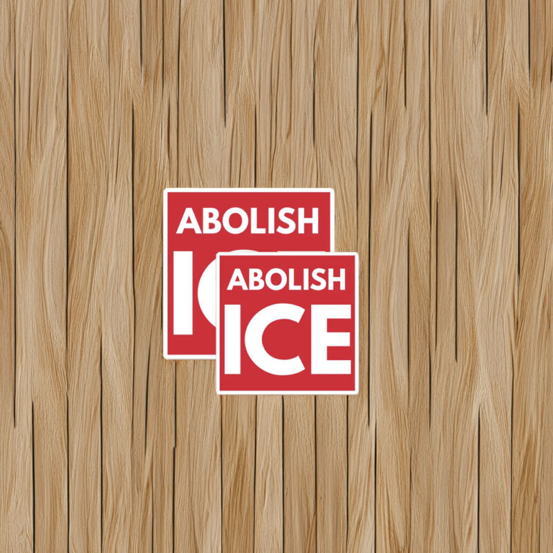 Abolish ICE Red Square Sticker
