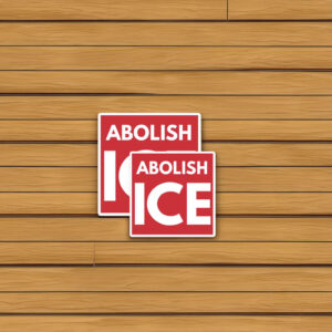 Abolish ICE Red Square Sticker