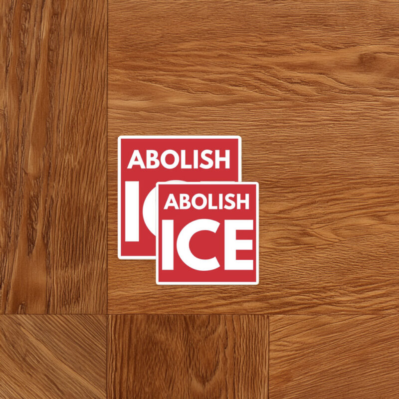 Abolish ICE Red Square Sticker
