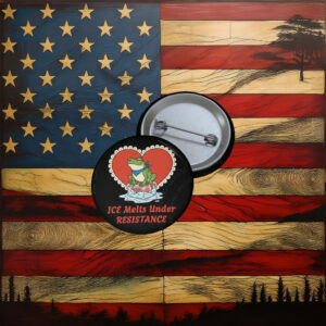 Abolish ICE – Ice Melts Under Resistance Button