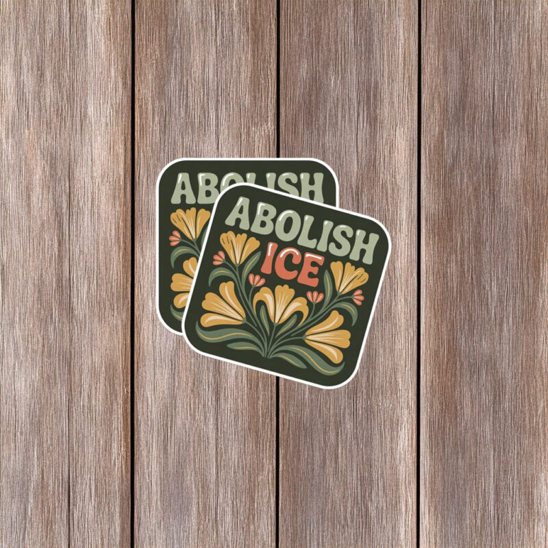 Floral Abolish ICE Sticker