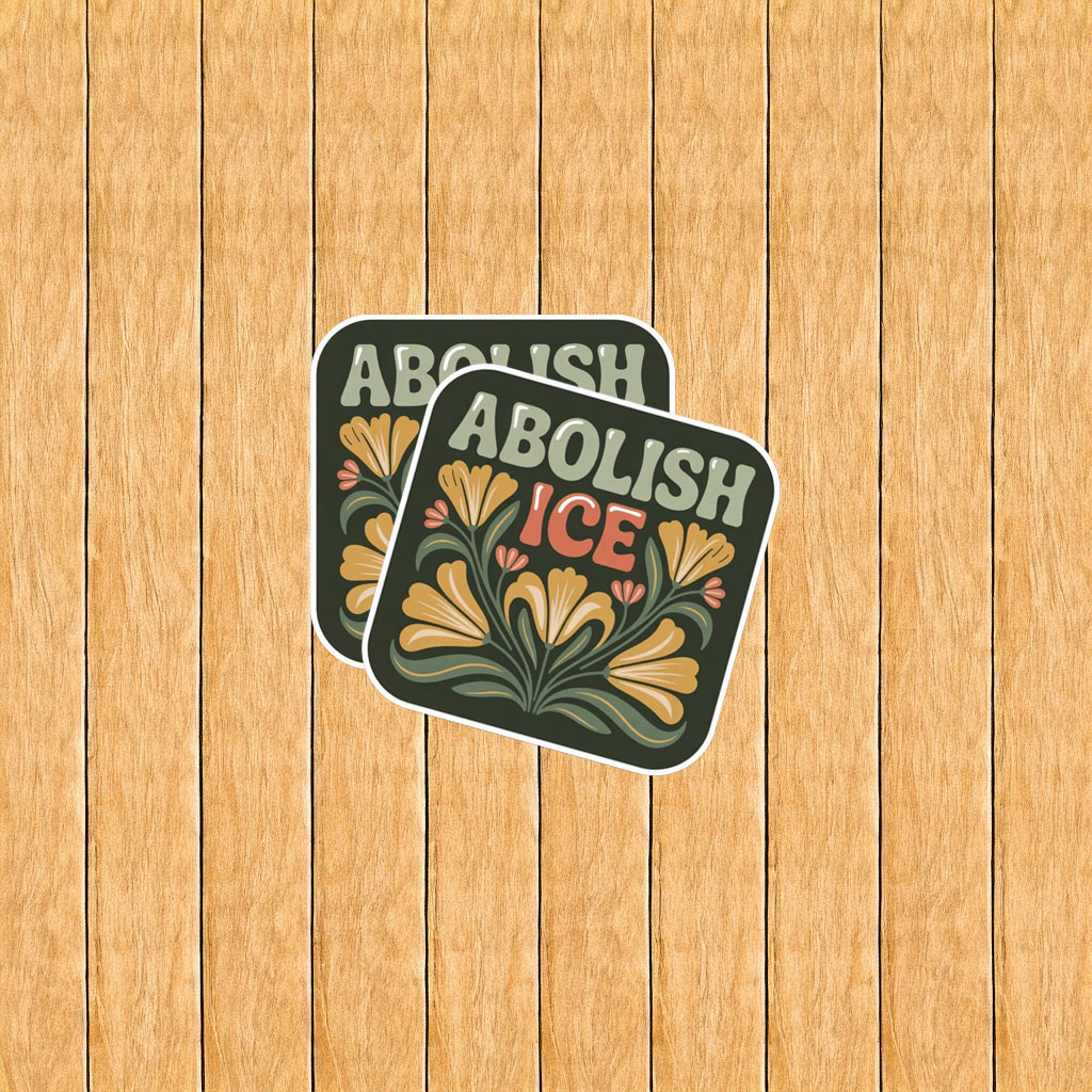Floral Abolish ICE Sticker