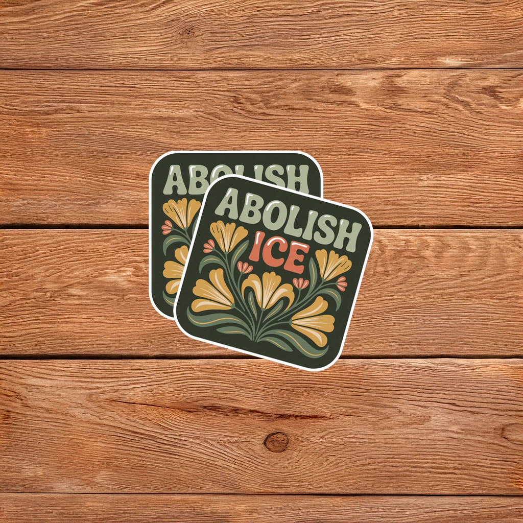 Floral Abolish ICE Sticker