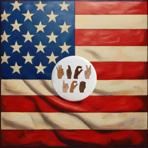 Fuck ICE Hand Sign Pin Button