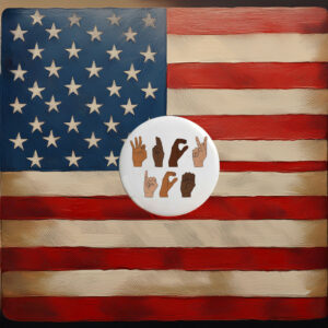 Fuck ICE Hand Sign Pin Button