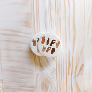 Fuck ICE Hand Sign Pin Button