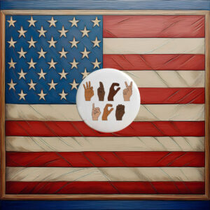 Fuck ICE Hand Sign Pin Button