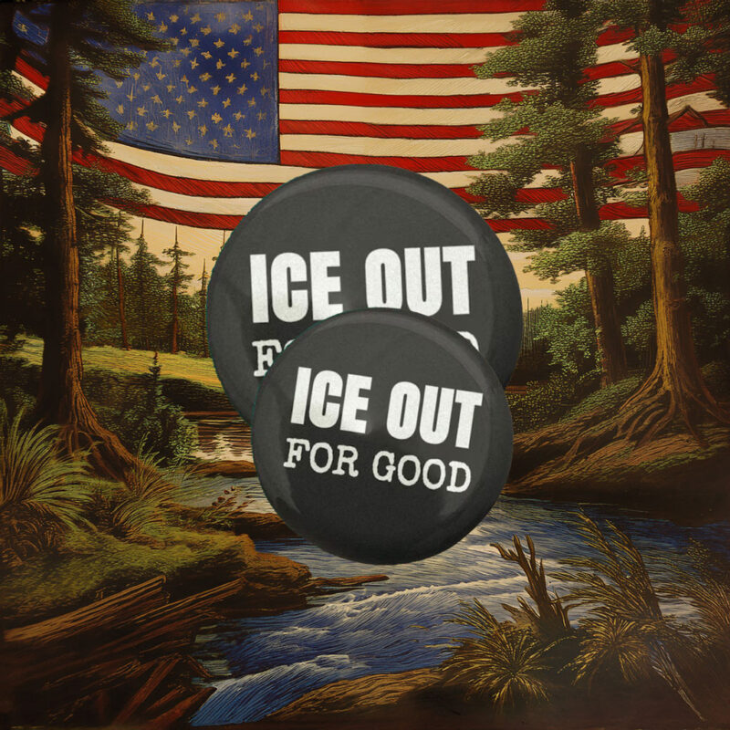 ICE Out For Good Button Pin
