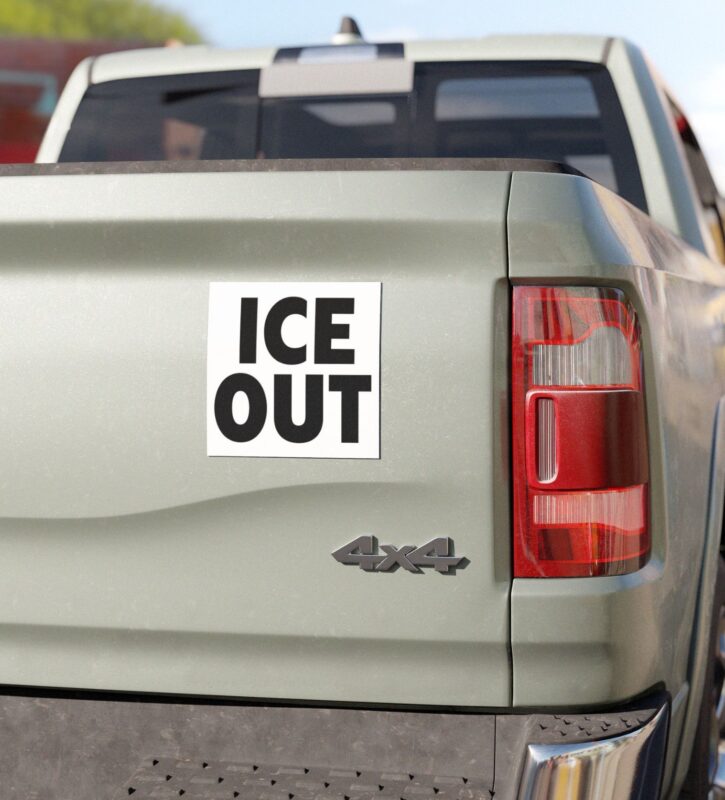 Ice Out Car Magnet Sticker