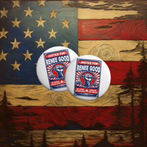 Justice for Renee Good Protest Pin Button