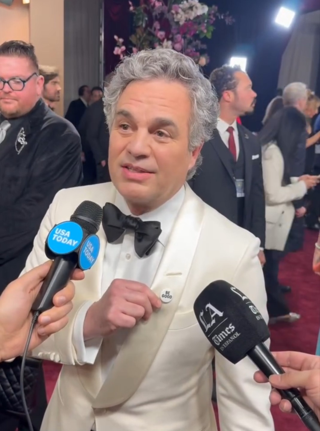Mark Ruffalo BE GOOD Pin Button
