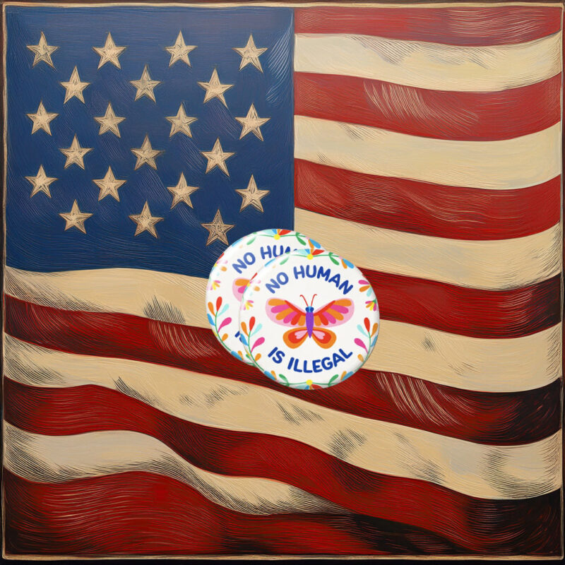 No Human Is Illegal Pin Button