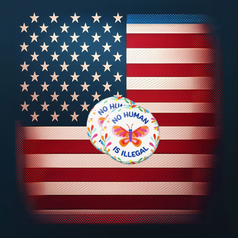 No Human Is Illegal Pin Button