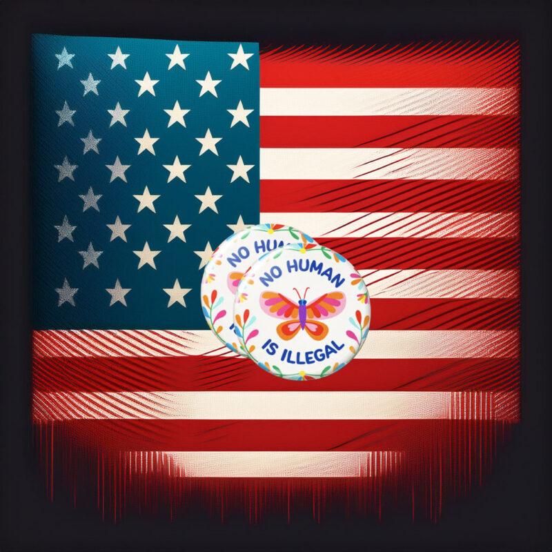 No Human Is Illegal Pin Button